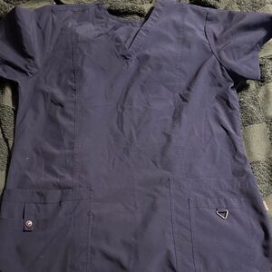 Med Couture Navy V-Neck Scrub Top